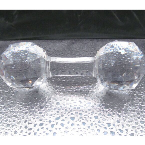 Vintage Crystal Barbell Knife Rest Holder - Picture 3 of 10
